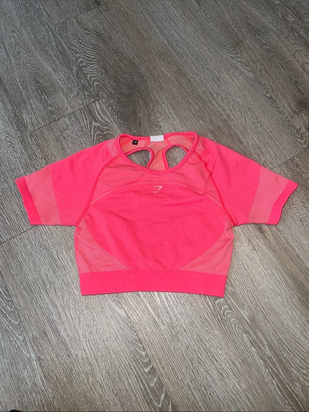 Gymshark Hot Pink Seamless Short Sleeve Crop Top cutie back gym workout athletic